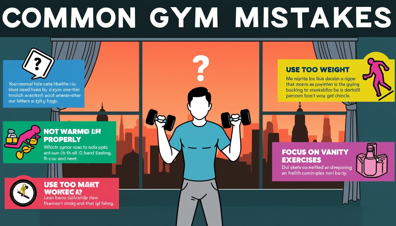 Infographie illustree des erreurs courantes en salle de musculation